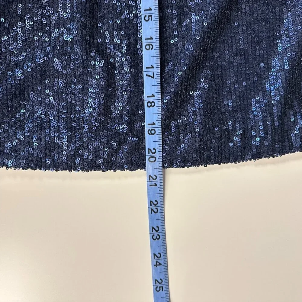 NWT Anthropologie  by Anthropologie Marie Navy Sequin Puff Short Sleeve Size 6 - Picture 13 of 13